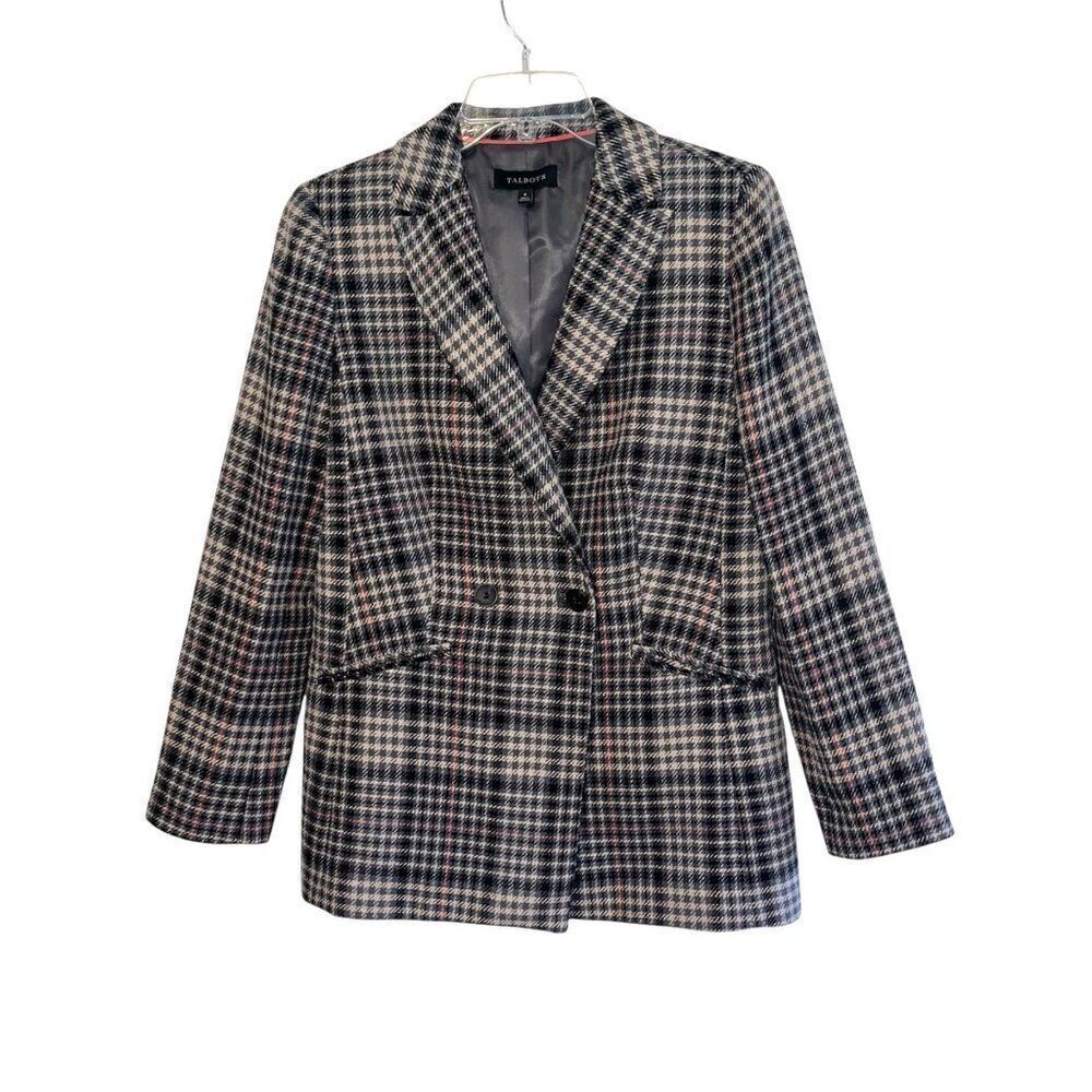 Talbots Double Breasted Bradwell‎ Plaid Blazer Women’s Size 8 Classic Career